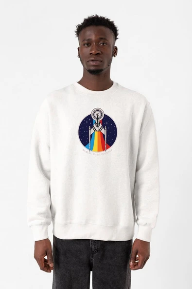 Star Trek Discovery Retro Ship Beyaz Erkek 2ip Sweatshirt ürün görseli 1
