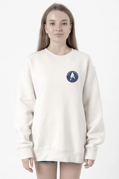 Star Trek Discovery Starfleet Command Beyaz Kadın 2ip Sweatshirt ürün görseli 1