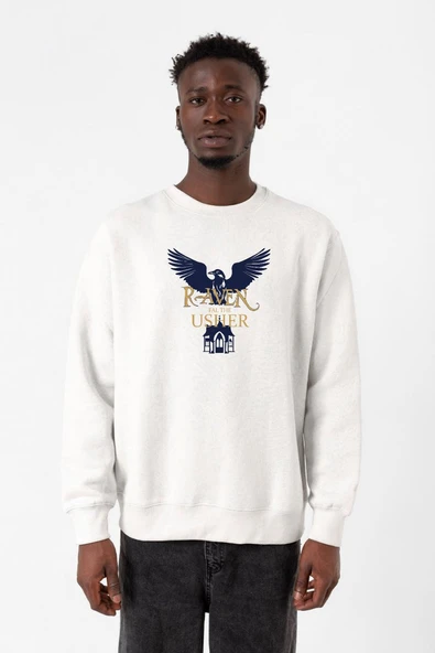 The Fall of the House of Usher Raven Beyaz Erkek 2ip Sweatshirt ürün görseli 1