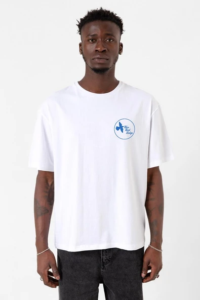 The Mentalist Blue Bird Lodge Beyaz Erkek Oversize Tshirt ürün görseli 1
