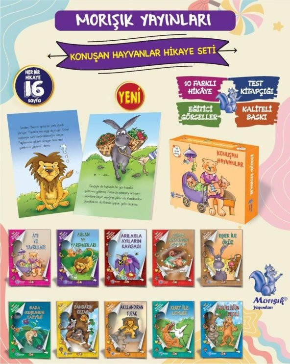 Morışık 1. Sınıf Konuşan Hayvanlar Hikaye Seti 10 Kitap ürün görseli 1