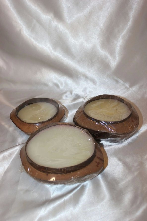 Hindistan Cevizi Saksı Mum 3 lü set - Resim 9