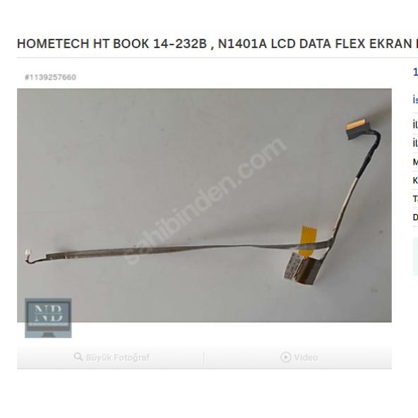 HOMETECH HT BOOK 14-232B , N1401A LCD DATA FLEX EKRAN KABLO ürün görseli 1