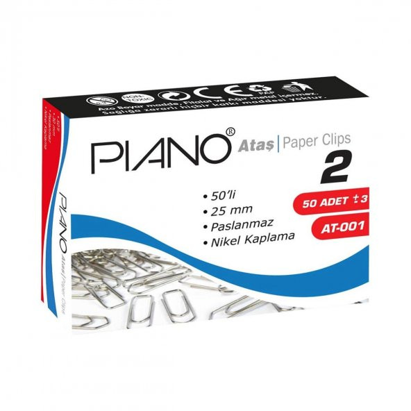 Piano Ataş No.2 Nikel ürün görseli 1