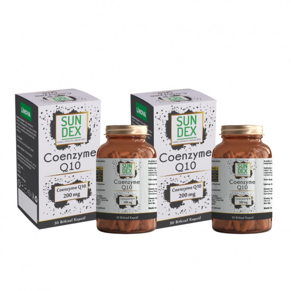 SUNDEX 2li Paket Koenzim Q10 200 mg 30 Bitkisel Kapsül ürün görseli 1