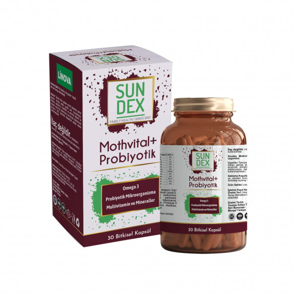 SUNDEX Mothvital+Probiyotik 30 Bitkisel Kapsül ürün görseli 1