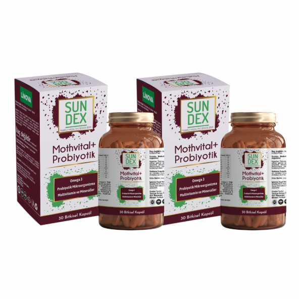 SUNDEX 2'li Paket Mothvital+Probiyotik 30 Bitkisel Kapsül ürün görseli 1