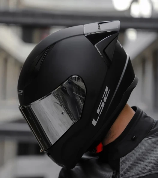 LS2 Rapıd 2 Race Mat Siyah Fullface Motosiklet Kaskı Gri Camlı ürün görseli 1