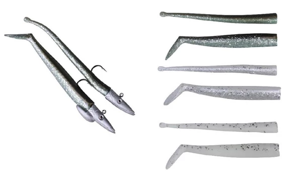 Savage Gear Mini Sandeel Kit 10ad 2 Kafa+8 Kuyruk Suni Yem ürün görseli 1