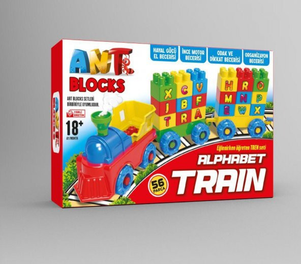 Eğlenirken Öğreten Alfabe Tren Blocks Set - 52 Parça - Resim 2