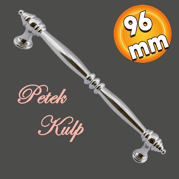 Petek Mobilya Mutfak Dolabı Çekmece Dolap Kapak Kulpu Düz Metal Kulp Kulbu Kulpu (96 MM-9.6 CM) Krom ürün görseli 1