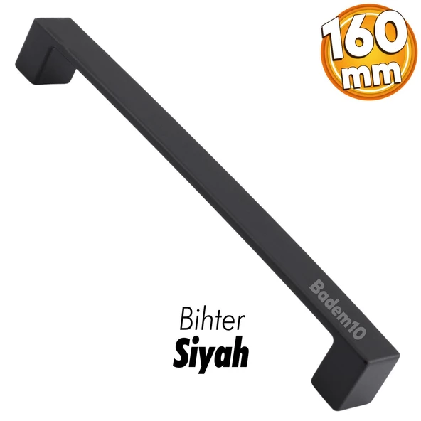 Bihter 160 mm Mutfak Kulpu Çekmece Dolap Kapak Kulbu Metal Kulp Mobilya Siyah Dolabı Kulpları ürün görseli 1