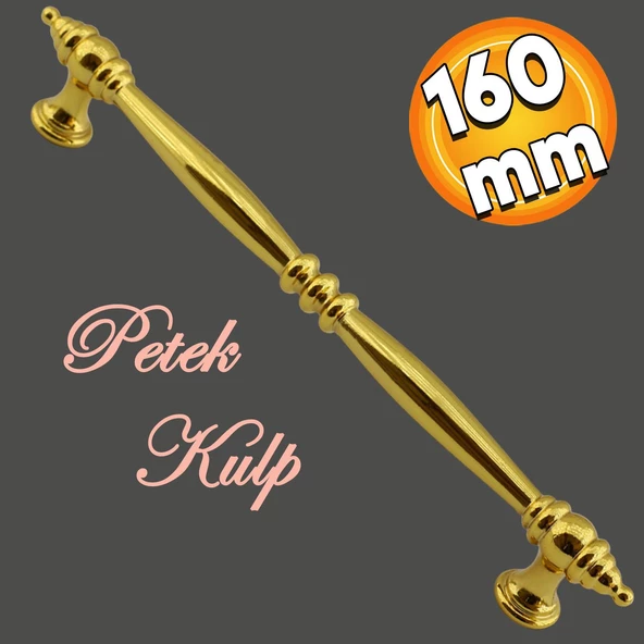 Petek Mobilya Mutfak Dolabı Çekmece Dolap Kapak Kulpu Düz Metal Kulp Kulbu Kulpları 160 Mm Altın ürün görseli 1