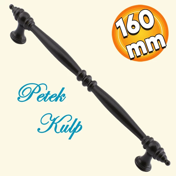 Petek Mobilya Mutfak Dolabı Çekmece Dolap Kapak Kulpu Düz Metal Kulp Kulbu Kulpları 160 Mm Siyah ürün görseli 1