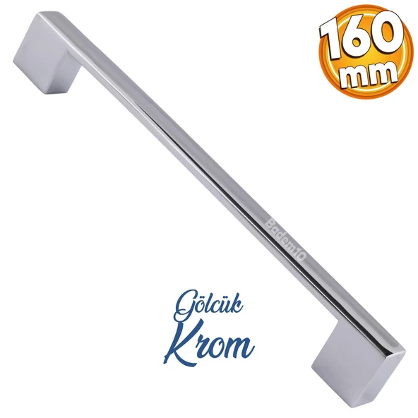 Gölcük Düz Mobilya Mutfak Dolap Çekmece Dolabı Kapak Metal Kulpu Kulbu Kulpları Krom 160 Mm ürün görseli 1