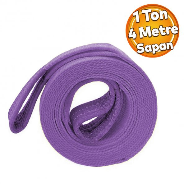 Polyester Spanzet Sapan Lila Renk 1 Ton 4 Metre Sağlam Yük Kaldırma Taşıma İndirme Halat ürün görseli 1