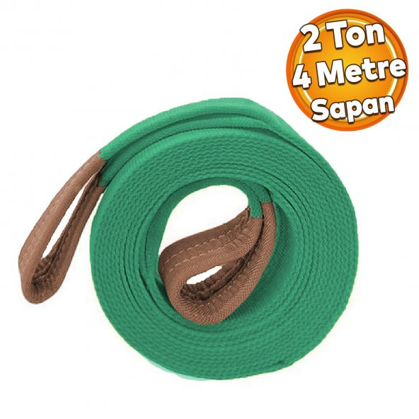 Spanzet Sapan Polyester Sağlam Yük Kaldırma Yeşil Renk 2 Ton 4 Metre Taşıma İndirme Halat ürün görseli 1