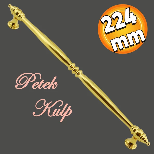 Petek Mobilya Mutfak Dolabı Çekmece Dolap Kapak Kulpu Düz Metal Kulbu Kulp Kulpları 224 Mm Altın ürün görseli 1