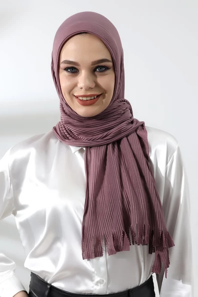 Gül Kurusu Tesettür Hazır Pratik Fitilli Pamuklu Şal ürün görseli 1