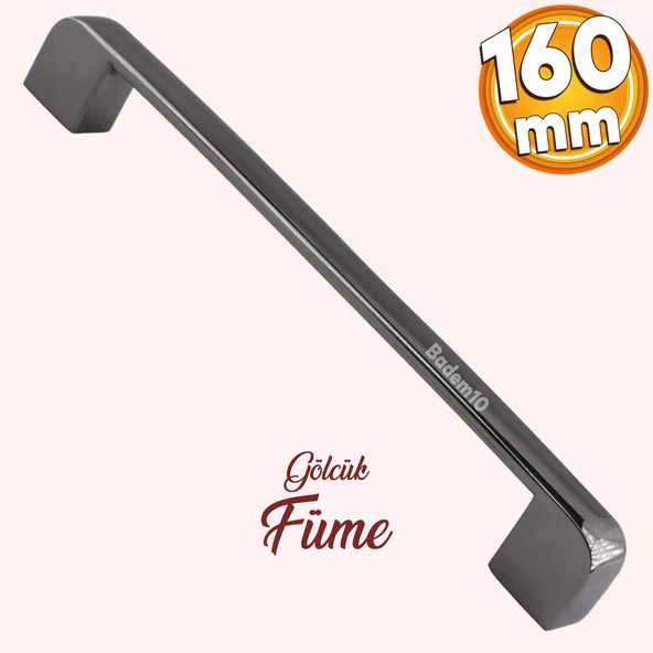Gölcük Oval Mobilya Mutfak Dolap Çekmece Dolabı Kapak Metal Kulpu Kulbu Kulpları Füme 160 Mm ürün görseli 1