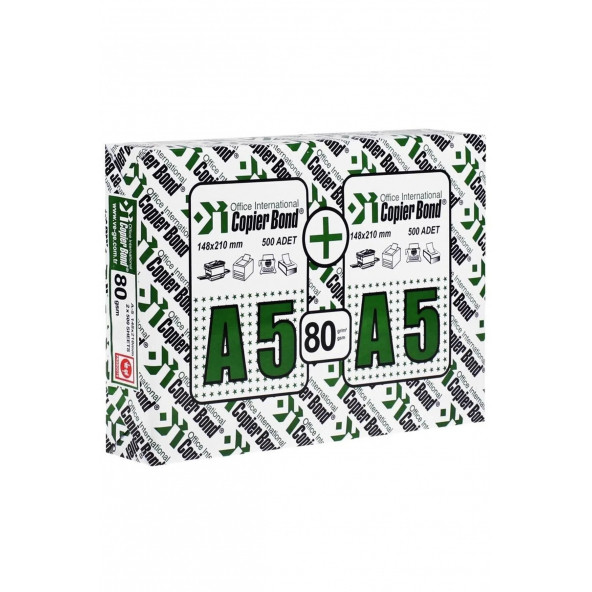 Copier Bond A5 Fotokopi Kağıdı 80Gr 1 Paket 1000 Sayfa (A4 Yarısıdır) ürün görseli 1