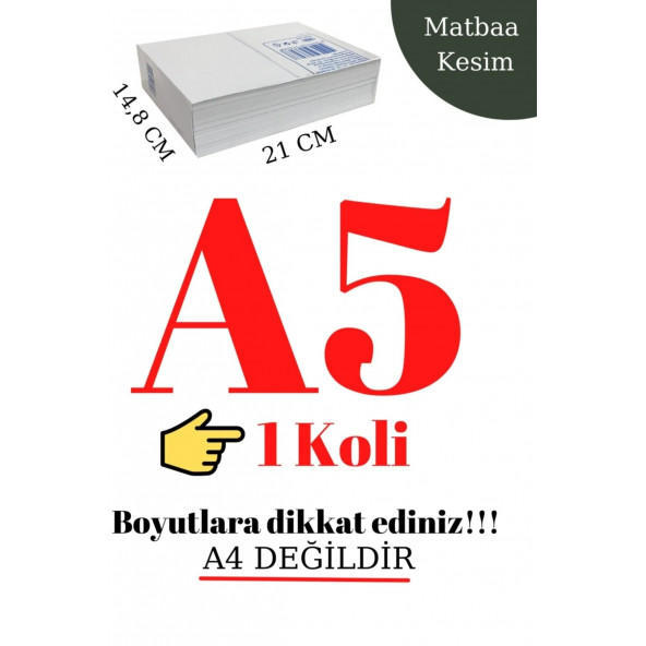 Copier Bond A5 Fotokopi Kağıdı 80gr 1 Koli (A4 Yarısıdır) ürün görseli 1