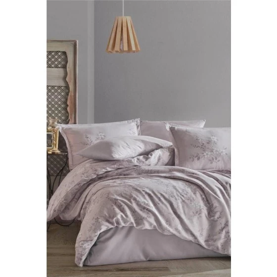 Clasy Saten Çift Kişilik Nevresim Takımı Silva V1 Taş ürün görseli 1