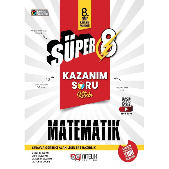Nitelik Yayınları Süper 8. Sınıf Matematik Kazanım Soru Kitabı ürün görseli 1