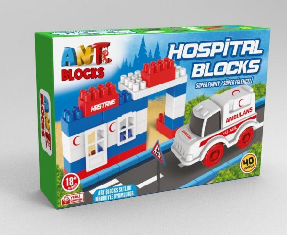 Süper Eğlenceli Hastane Blocks Set - 40 Parça ürün görseli 1