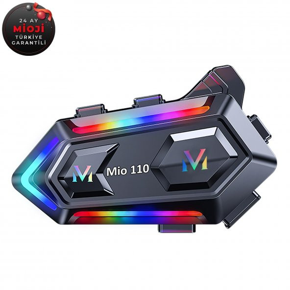 Mioji 110 RGB 1000mAh IPX6 Kask Intercom Motosiklet Bluetooth Kulaklık ürün görseli 1