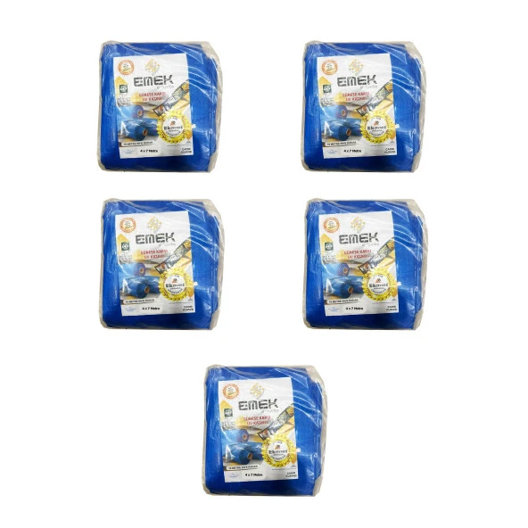 Emek Çadır Kumaşı Branda Tente UV Güneşlik Gölgelik Koruma Yağmur Su Geçirmez - 4x7 Metre - 5 Paket ürün görseli 1