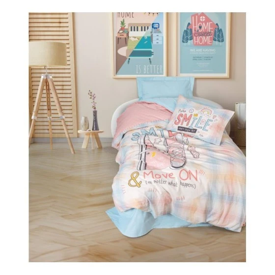 Cotton Box Genç Ranforce Nevresim Takımı Tek Kişilik Smile Mint ürün görseli 1