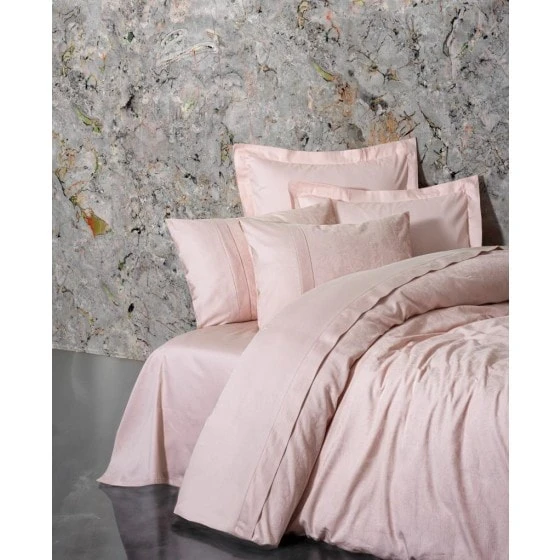 Cotton Box Çift Kişilik Jakarlı Saten Nevresim Takımı Jana Pembe ürün görseli 1