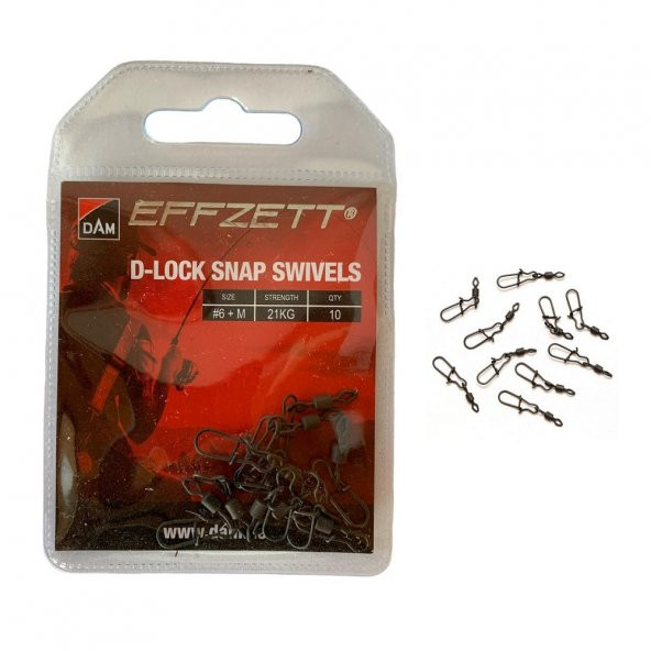 Dam Effzett D-Lock Snap Swivel M Klipsli Fırdöndü 10 Adet ürün görseli 1