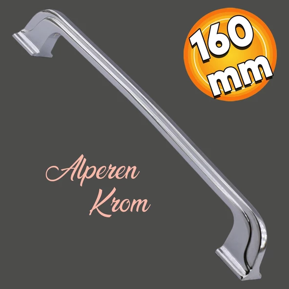 Alperen Düz Mobilya Mutfak Dolabı Çekmece Dolap Kulpu Kulbu Metal Kulpları Krom (160 MM-16.0 CM) ürün görseli 1
