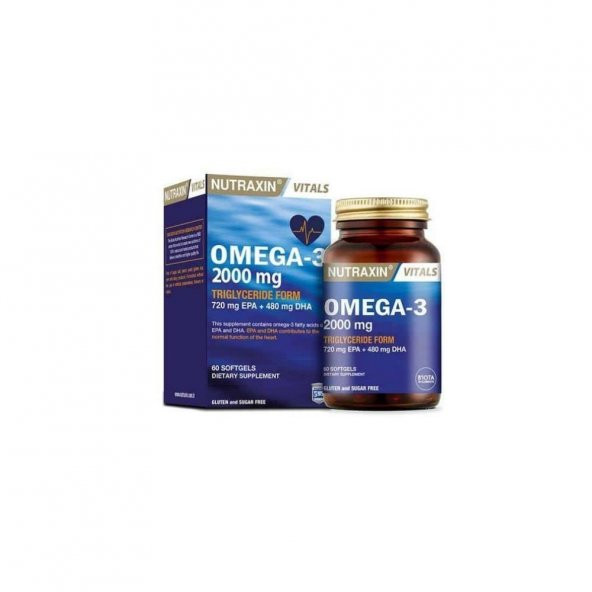 Vitals Omega-3 2000mg Balık Yağı İçeren Takviye Edici Gıda 60 Yumuşak Kapsül ürün görseli 1