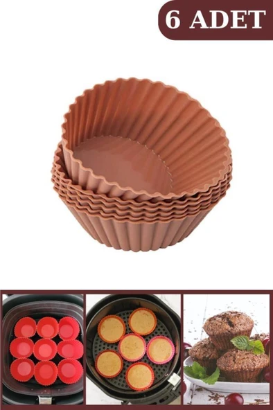Onikiden Airfryer Yapışmaz Kek Muffin Kalıbı 6’lı - Tüm Hava Fritözleriyle Uyumlu Sl33 ürün görseli 1