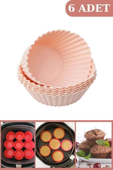 Onikiden Airfryer Yapışmaz Kek Muffin Kalıbı 6’lı - Tüm Hava Fritözleriyle Uyumlu Sl33 ürün görseli 1