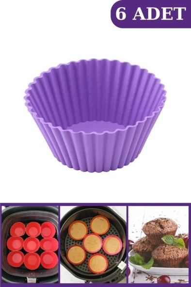 Onikiden Airfryer Yapışmaz Kek Muffin Kalıbı 6’lı - Tüm Hava Fritözleriyle Uyumlu Sl33 ürün görseli 1