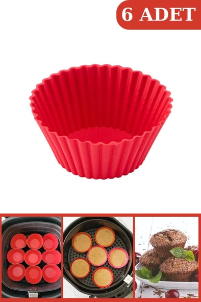 Onikiden Airfryer Silikon Kek Muffin Kalıbı 6’lı - Tüm Hava Fritözleriyle Uyumlu Sl33 ürün görseli 1