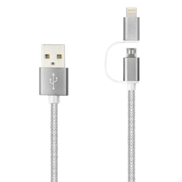 LinkTech K555 2in1 Micro USB + iPhone 1.2mt Şarj ve Data Kablosu - Resim 4