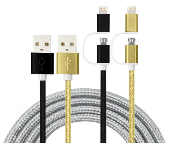LinkTech K555 2in1 Micro USB + iPhone 1.2mt Şarj ve Data Kablosu ürün görseli 1