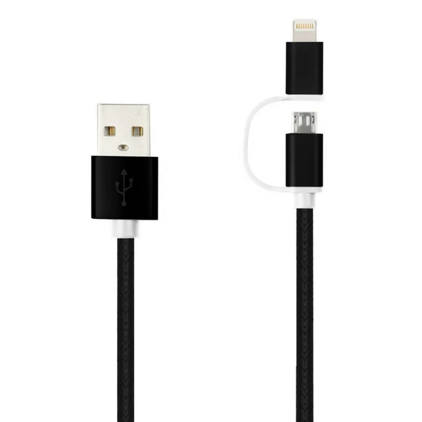 LinkTech K555 2in1 Micro USB + iPhone 1.2mt Şarj ve Data Kablosu - Resim 3