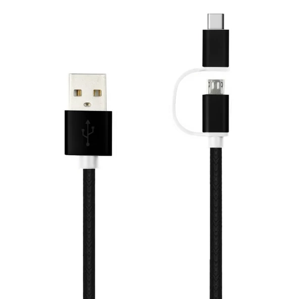 LinkTech K556 2in1 Micro USB + Type-C 1.2mt Şarj ve Data Kablosu - Resim 3