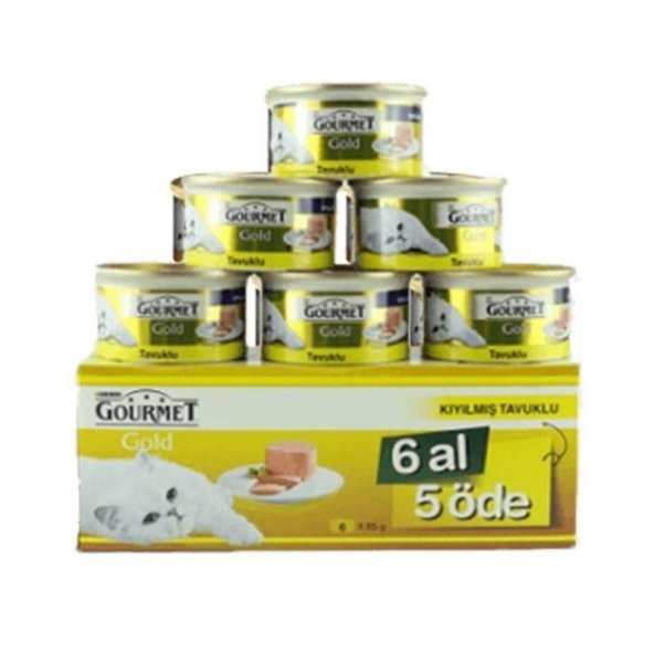 Gourmet Gold Kiyilmiş Tavuklu Konserve Kedi Mamasi 85 Gr (6 Al 5 Öde) ürün görseli 1