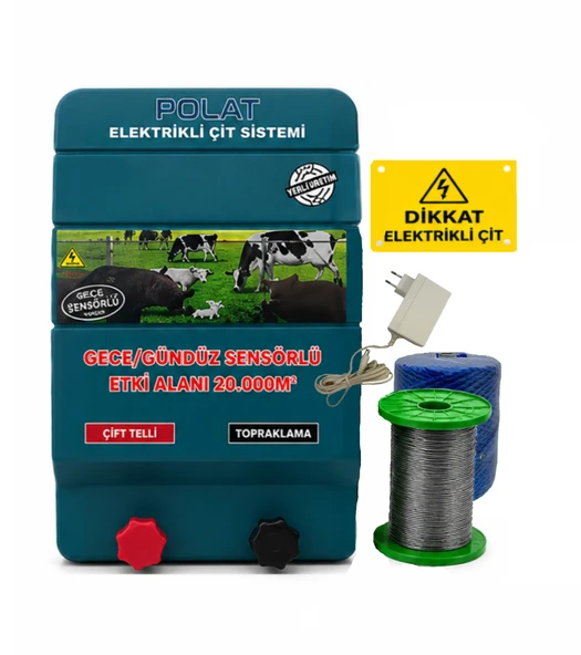 POLAT 220V ADAPTÖRLÜ EKO 1000 Metre (10-15 DÖNÜM) Elektrikli Çit ürün görseli 1