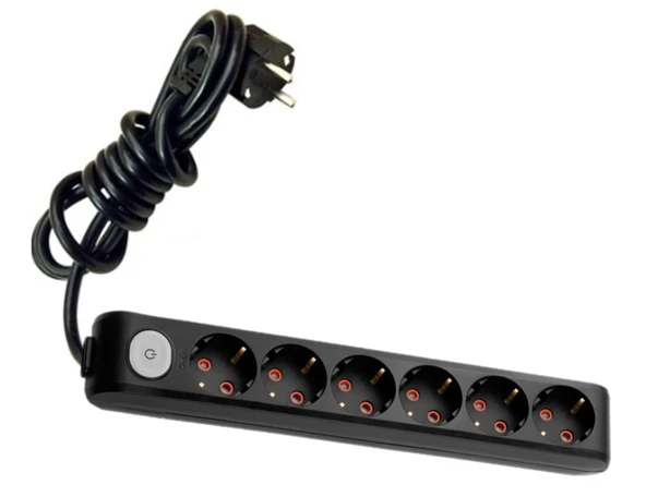 Viko Siyah Altılı Anahtarlı 3 Metre 90137603 ürün görseli 1
