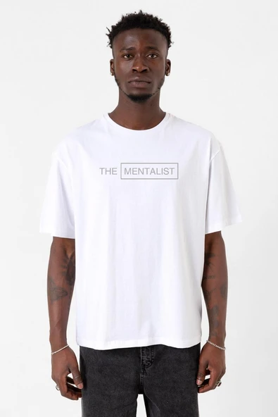 The Mentalist Lettern Beyaz Erkek Oversize Tshirt ürün görseli 1