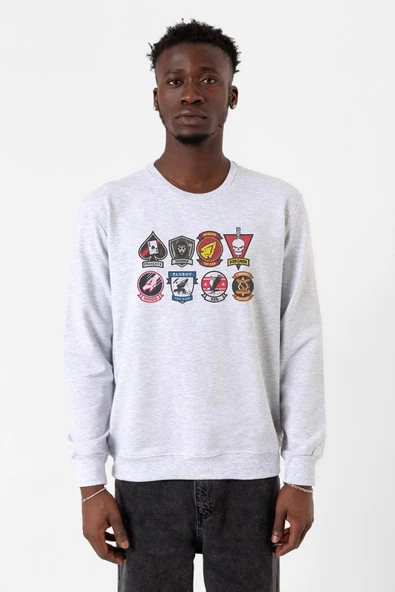 Top Gun Maverick Badge Layout Group Karmelanj Erkek 2ip Sweatshirt ürün görseli 1