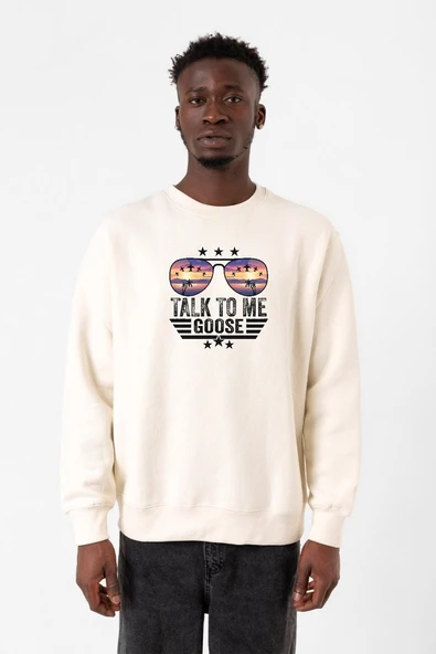 Top Gun Talk To Me Goose Ekru Erkek 2ip Sweatshirt ürün görseli 1